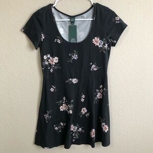 Wild Fable Dress Floral Black Pink Classic Retro 80s 90s Preppy Grunge Punk NWT
